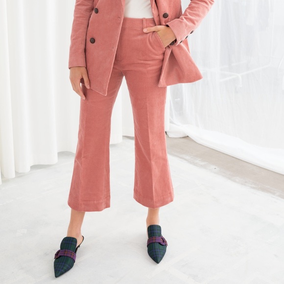 & Other Stories Pants - & Other Stories Cropped Wide Corduroy Pants